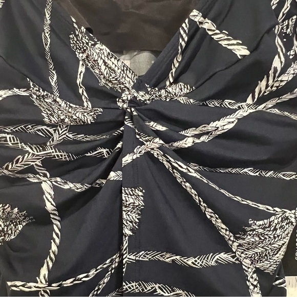 Miraclesuit Navy and White Nautical Rope design Tankini TOP ONLY size 8 - Picture 5 of 12
